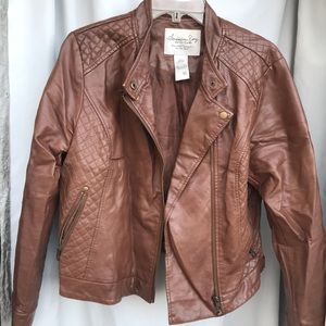 Faux Leather American Rags Brown Jacket